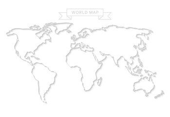 Fototapeta na wymiar Outlines World map