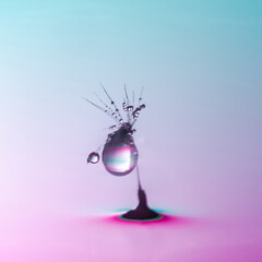 Dandelion seed covered in water drops © beataaldridge