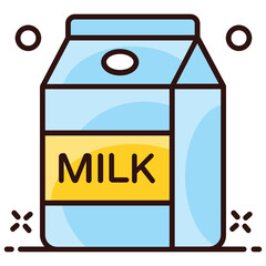 
Vector design of milk container, beverage in editable style 
