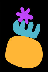 Abstract poster background. Art illustration for design poster, birthday card, party invitation, t-shirt or tote bag print etc.