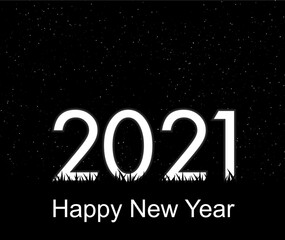 Happy new Year 2021, greeting cards, poster or web banner.