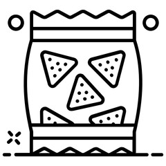 
An icon design of nachos, vector of tortilla chips in trendy flat style 
