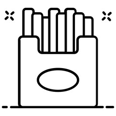 
Potato fries vector style, fast food vector, fries pack concept style 
