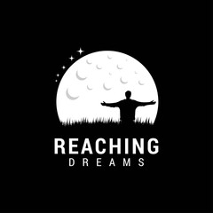 People dream in the night logo vector