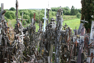 Legendary and holy Hill of Crosses, Siauliai, Lithuania is place of pilgrimage and worship for Christians of whole world. The Hill of Crosses is a unique monument of history and religious folk art