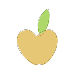 Apple on white background, vector illustration