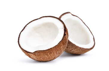 Half of Coconut isolated on a white background