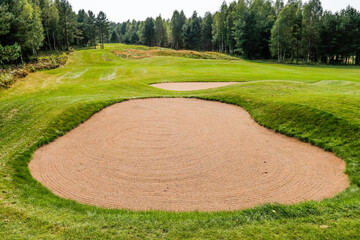 Golf course bunker obstacle view