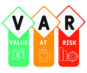 VaR - Value at Risk. acronym business concept. vector illustration concept with keywords and icons. lettering illustration with icons for web banner, flyer, landing page