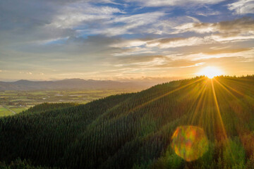 Aerial view over the mountains near Cloudy Bay / Te Koko-O-Kupe, South Island, New Zealand