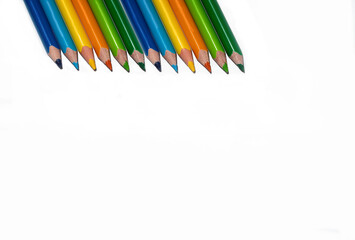 color pencils isolated on white background