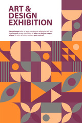 Abstract geometric pattern backgrounds. Neo pattern,  minimalist scandinavian retro poster graphics vector illustration. Geometric template poster, flyer, brochure neo pattern