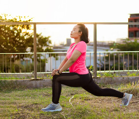 Asian women preparing yoga and exercising.a