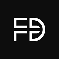 Letter FD initial logo template