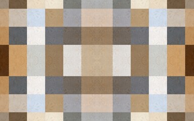Fototapeta premium Colorful checks pattern for tiles, T shirt, bed sheet, towel, handkerchief, sari, table cloth, pillow cover, carpet, curtains and fabric print. Textile art. Mosaic wallpaper. Best wall tile.