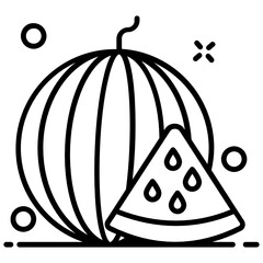 
A delicious and refreshing watermelon fruit, editable icon design 
