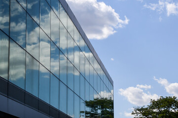 Plakat office building with clouds