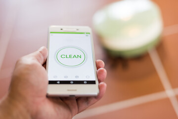 robotic vacuum cleaner working