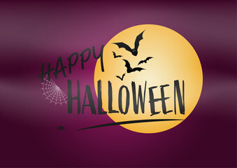 Happy Halloween text banner, Holiday calligraphy poster, Vector illustration.