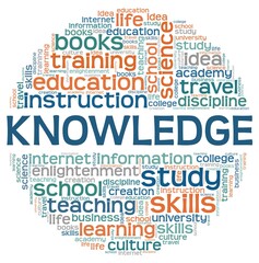 Knowledge vector illustration word cloud isolated on a white background.