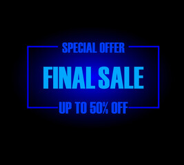 discount banner (50 percent), sale, coupon.