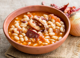 Traditional delicious Turkish foods; dried bean (kuru fasulye)