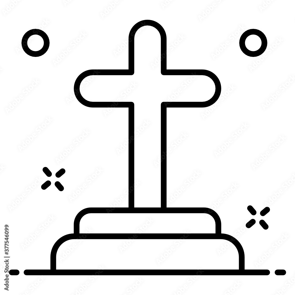 Wall mural a vector style of christianty cross, editable vector