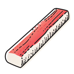 Crab stick isolated on white background. Vector of shabu-sukiyaki  ingredients. © Manovector