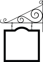 Wrought Iron Scrolled Bracket with Sign Shape