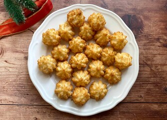 Coconut macaroon is a traditional austrian christmas cookie and tea pastry - 