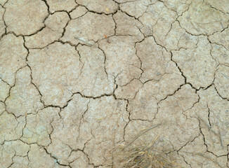 Chapped soil background. Dry season. Drought risks. Torrid summer. Risk farming area. Agriculture. Water scarcity. Closeup. 