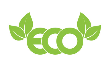 Eco - vector illustration. Natural logo concept. Environmentally and organic label, isolated on white background.