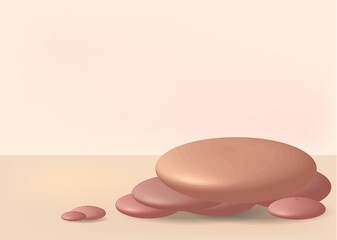 3D Product display podium, Background studio in pastel color, vector illustration.