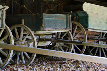 old vintage wooden horse cart