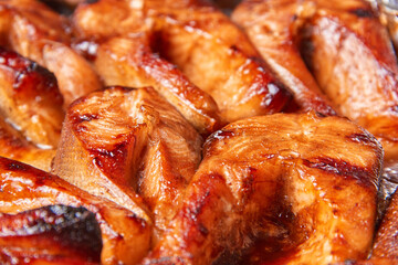 baked red fish in a marinade of teriyaki sauce