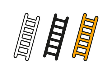 Climbing ladder icon. Set of signs ladder. Vector illustration