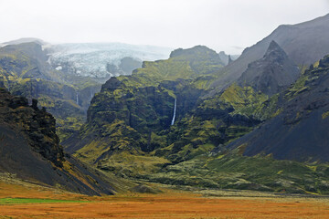 Stormy volcanic landscape in Iceland, Europe