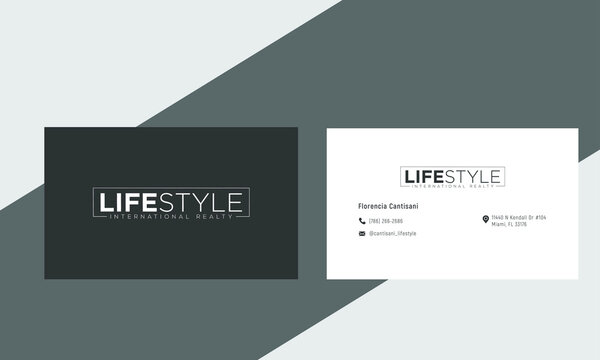 Black and white business card