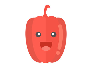 赤色のパプリカのキャラクターのイラスト