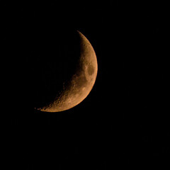 Red moon in the august sky