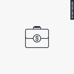 Business briefcase, linear style sign for mobile concept and web design