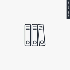 Paper binder, linear style sign for mobile concept and web design
