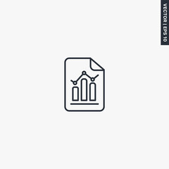 Statistics file, linear style sign for mobile concept and web design