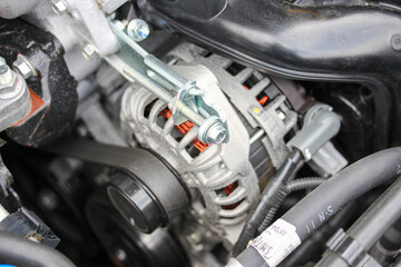 Close up of a vehicle alternator