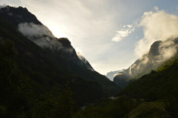 Fototapeta premium The beautiful and dramatic landscapes of the Valbona Valley in Northern Albania