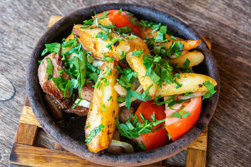 Georgian odjakhuri dish of meat with potatoes