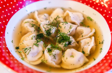 Russian pelmeni dumplings