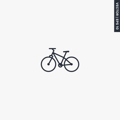 Mountain bike, linear style sign for mobile concept and web design