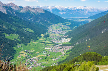 View over Stubaital valley in Tirol, Austria