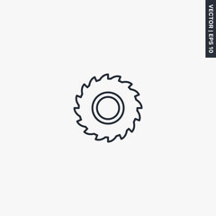 Circular saw, linear style sign for mobile concept and web design